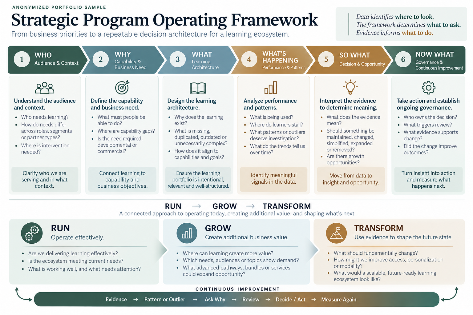 Strategic Program Operating Framework — anonymized portfolio sample